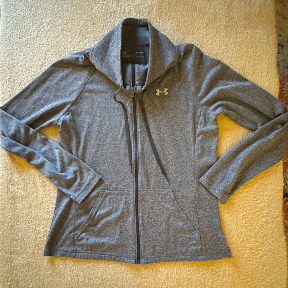 Under Armour Women's Heathered Gray Full-Zip Lightweight Jacket